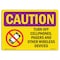Signmission OSHA CAUTION RADIATION Sign, Turn Off Cell Phones Pagers, 10in X 7in Decal, 7" H, 10" W, Landscape OS-CR-D-710-L-10196 - alternate 1
